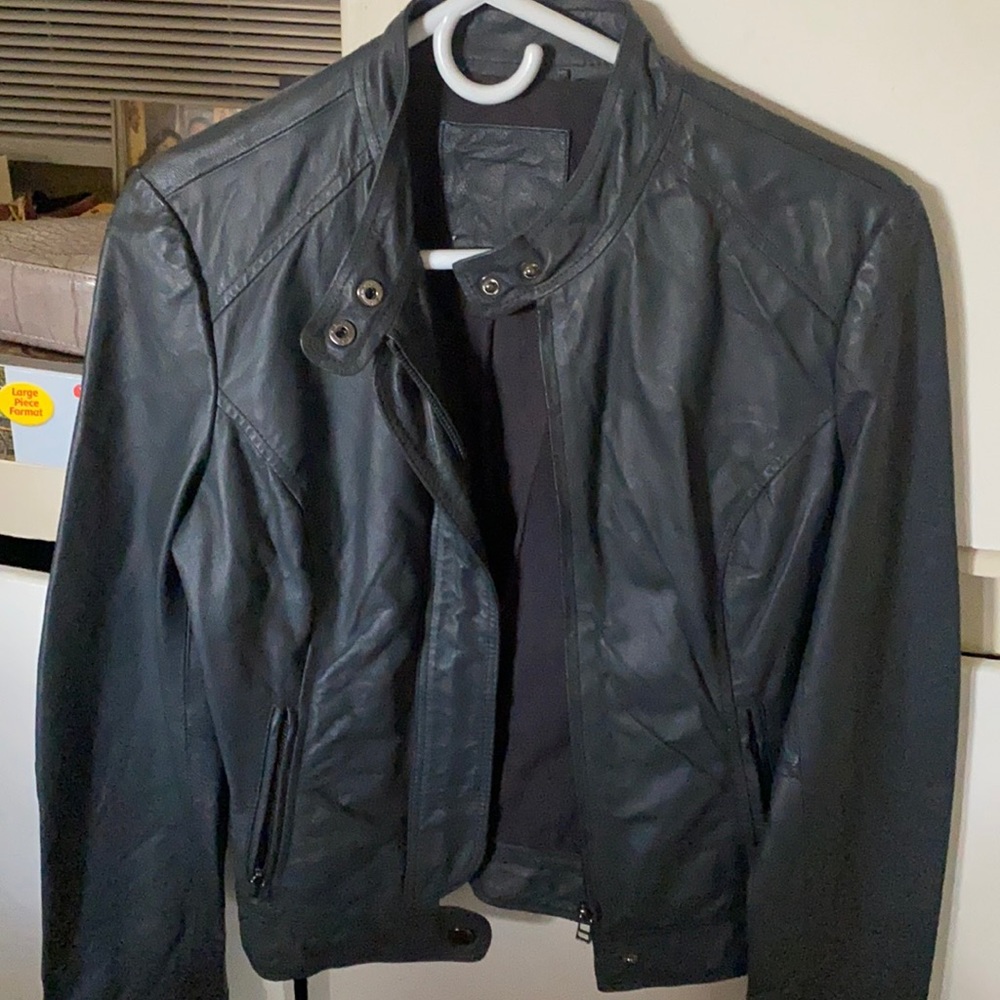 Grey leather jacket